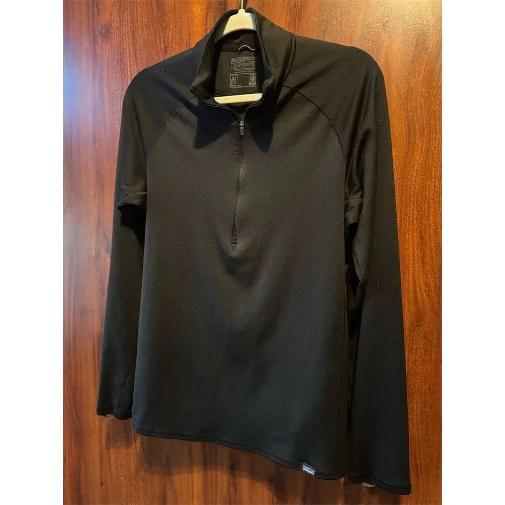 Patagonia Unisex Black Midweight Baselayer Top M Long Sleeve Pullover - Picture 3 of 9